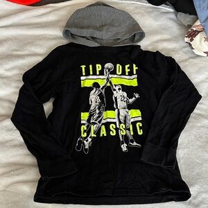 Childrens Place Black and Gray Tip-Off Classic Hooded T